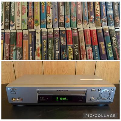 Sony SLV-N88 VCR VHS Player w/Various VHS Video’s Lot