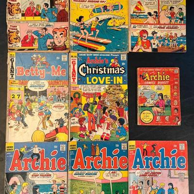 1960-70’s Various Original Archie Series Comics Lot Of 9