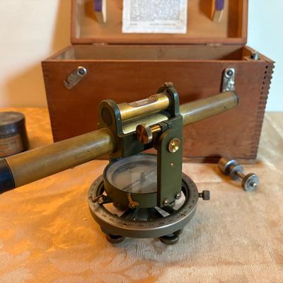 Antique Keuffel & Esser Co. Surveyor’s Transit Level & Wood Case