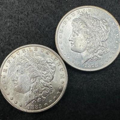 1878 & 1885 Morgan Dollars