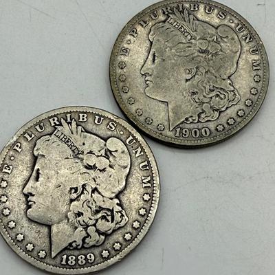 1889 And 1900-S Morgan Dollars 