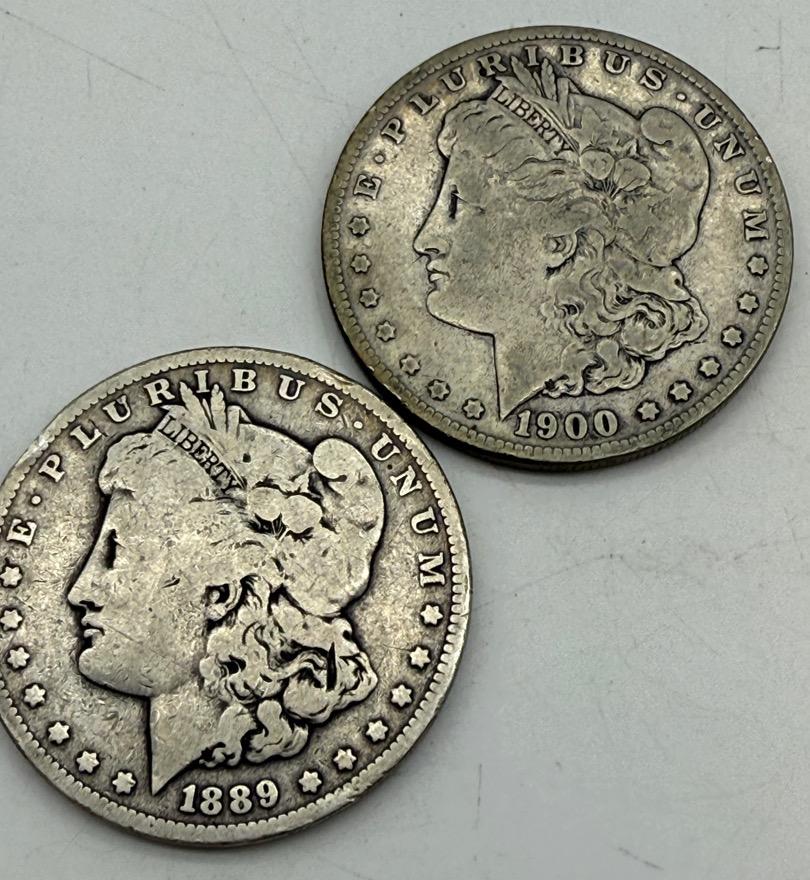1889 And 1900-S Morgan Dollars 