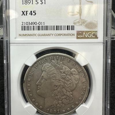 1891-S Morgan Dollar…NGC XF 45