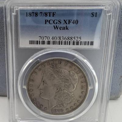 1878 7/8 TF Morgan Dollar...PCGS XF40
