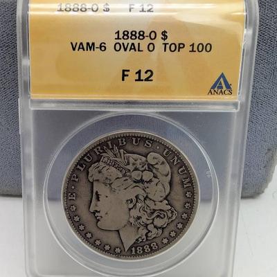 1880-O Morgan Dollar...ANACS F12, VAM-6
