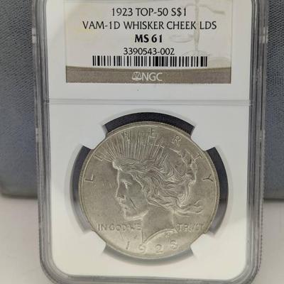 1923 Peace Dollar...NGC MS61, VAM-1D