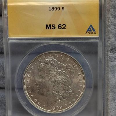 1899 Morgan Dollar…ANACS MS62