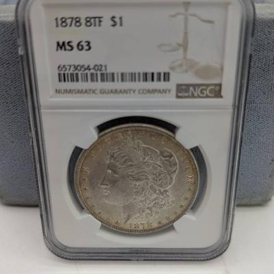 1878 8TF Morgan Dollar...NGC MS63