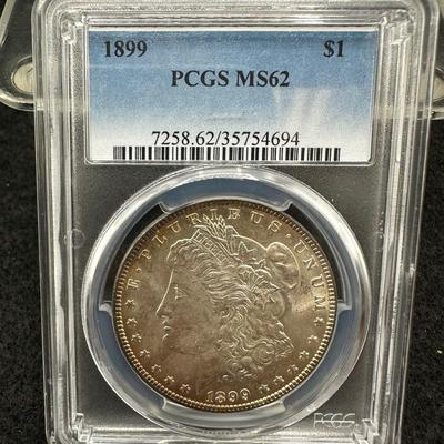 1899 Morgan Dollar PCGS MS62 (With Toning)