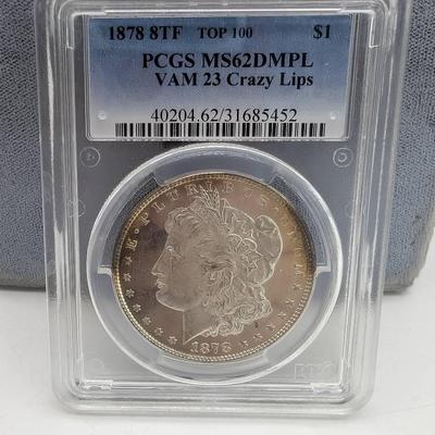 1878 8TF  Morgan Dollar...PCGS MS62 DMPL, VAM23