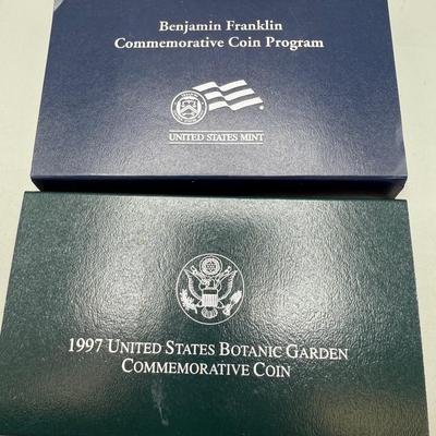 Commemorative Coins 1997 US Botanic Gardens And Ben Franklin 2006