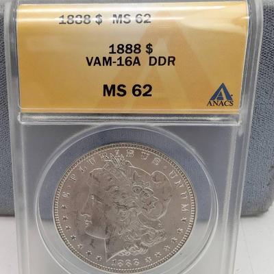 1888 Morgan Dollar... ANACS MS62, VAM-16A