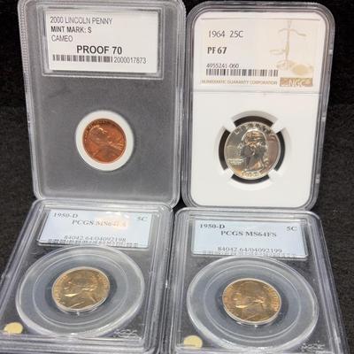 Four Modern Graded Coins