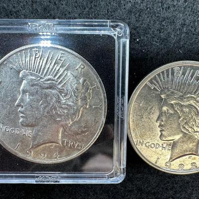 1923-D & 1924 Peace Dollars