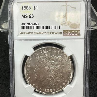 1886 Morgan Dollar NGC MS63