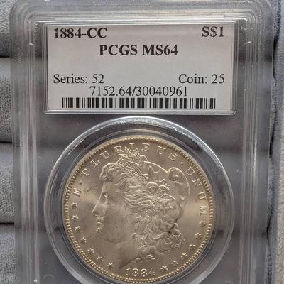 1884-CC Morgan Dollar.. PCGS MS64