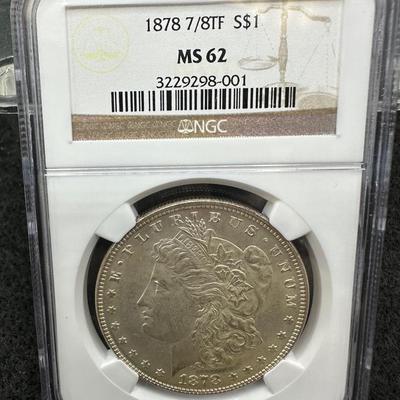 1878 7/8TF Morgan Dollar NGC MS 62