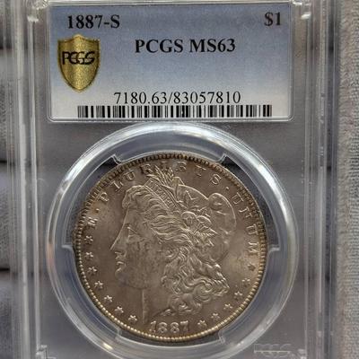 1887-S Morgan Dollar…PCGS MS 63