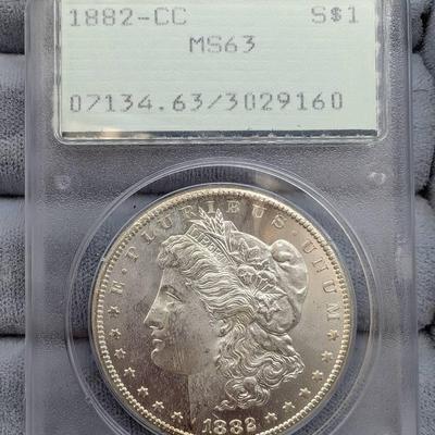 1882-CC Morgan Dollar…PCGS MS63