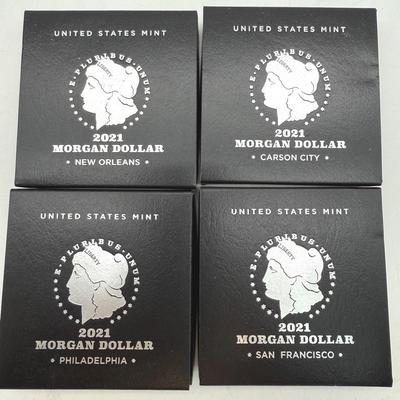 Four 2021 Morgan Dollars…P, D, S, CC