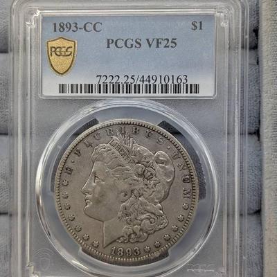 1893-CC Morgan Dollar…PCGS VF25