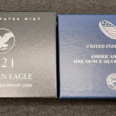2021 Type 1 & 2 Proof Silver Eagles