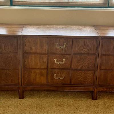 Vintage Henredon Artefacts Mid Century Modular Triple Chest Credenza 