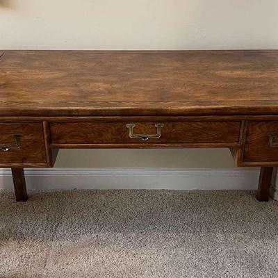 Mid Century Henredon Artifacts Campain Style Writing Desk 