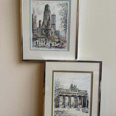 2 Framed Signed Prints By Erhard Kirschstein