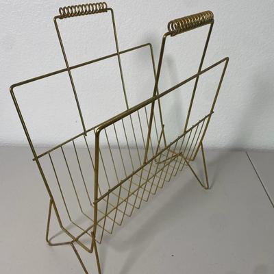 Mid Century Magazine Rack Holder - Metal 