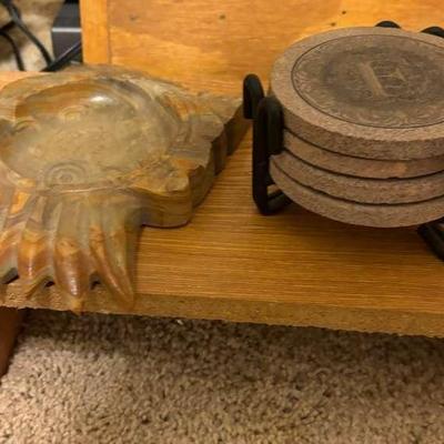 Marble / Stone Ashtray and Coaster Set 