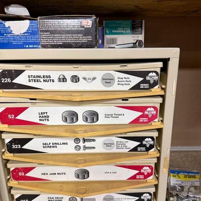 Nut & Bolt Storage Container. All Contents Included