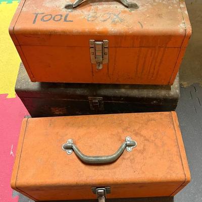 3 Vintage Tool Boxes And Contents