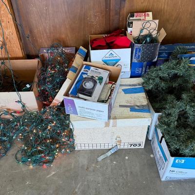 Large Lot Of Christmas Lights And More