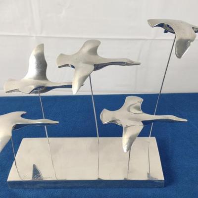 1977 Aluminum Ducks Sculpture by Chris Petersen