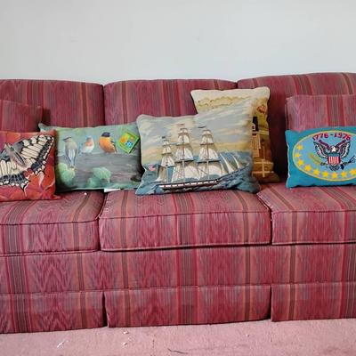 Stearns and Foster Sleeper Sofa With Throw Pillows 