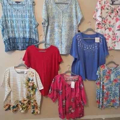 Blue and Red Women's Blouses 