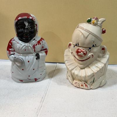 Clown And Black Americana Cookie Jar