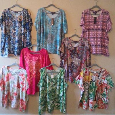 6 short sleeve and one sleeveless Women's Blouses 