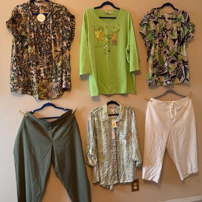 Lot Of 6 GREEN WITH ENVY OUTFITS Womens 3X + 24W