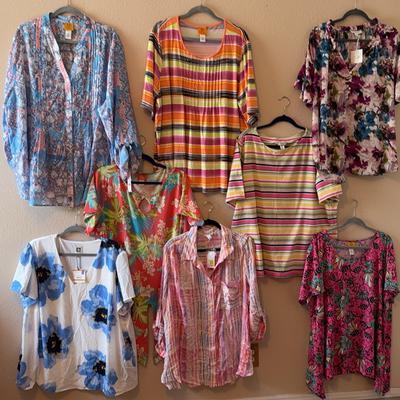 Lot Of 8 PATIO PARTY Beautiful Blouses & Tops Women’s Size 3X
