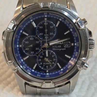 Seiko Solar Chronograph (Blue Face)
