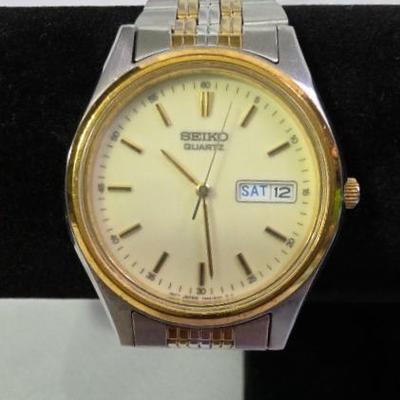 Seiko Quartz Steel Gold Tone With Glow Face