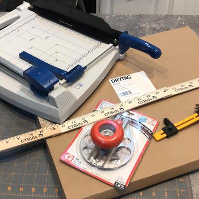 Cutting matt, Compasses(circle makers), and Paper Cutter 
