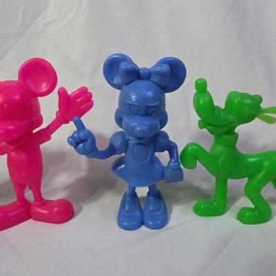 Vintage Disney Large Day Glow Plastic Figures