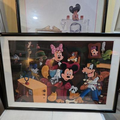 Two Large Disney Prints Framed