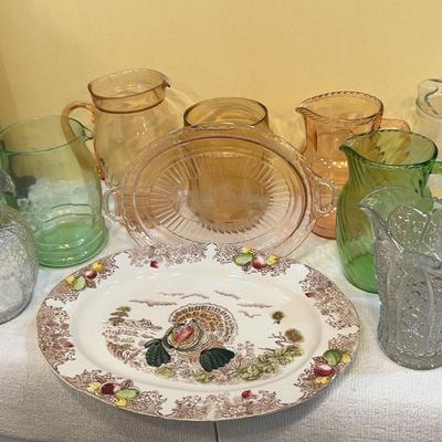Platters And Glass Pitchers