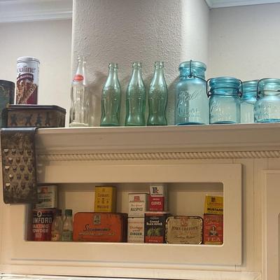 Kitchen Vintage Tins Bottles Jars 