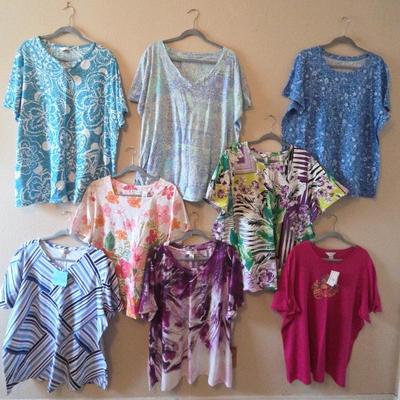 6 Women's Blouses and one T-shirt with Pineapple