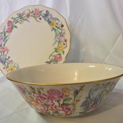 Lenox Floral Bowl And Plate Set